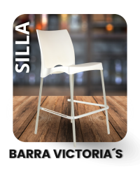 Silla alta de barra Victoria's en plástico blanco